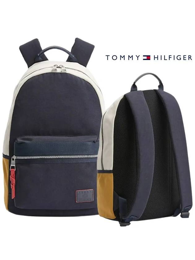 타미힐피거 가방 컬러블럭 베이직 로고 백팩 네이비 TOMMY HILFIGER 타미힐가방