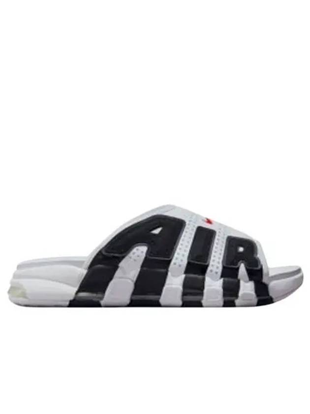 W 나이키 에어 모어 업템포 슬라이드 화이트 앤 블랙 W Nike Air More Uptempo Slide White and Black