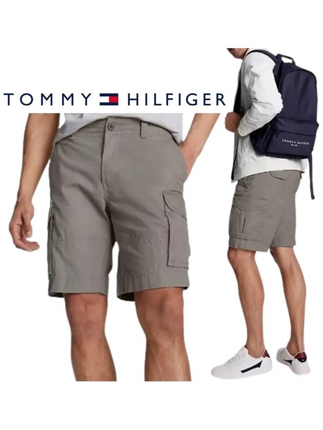 타미힐피거 반바지 코튼 카고 쇼츠 그레이