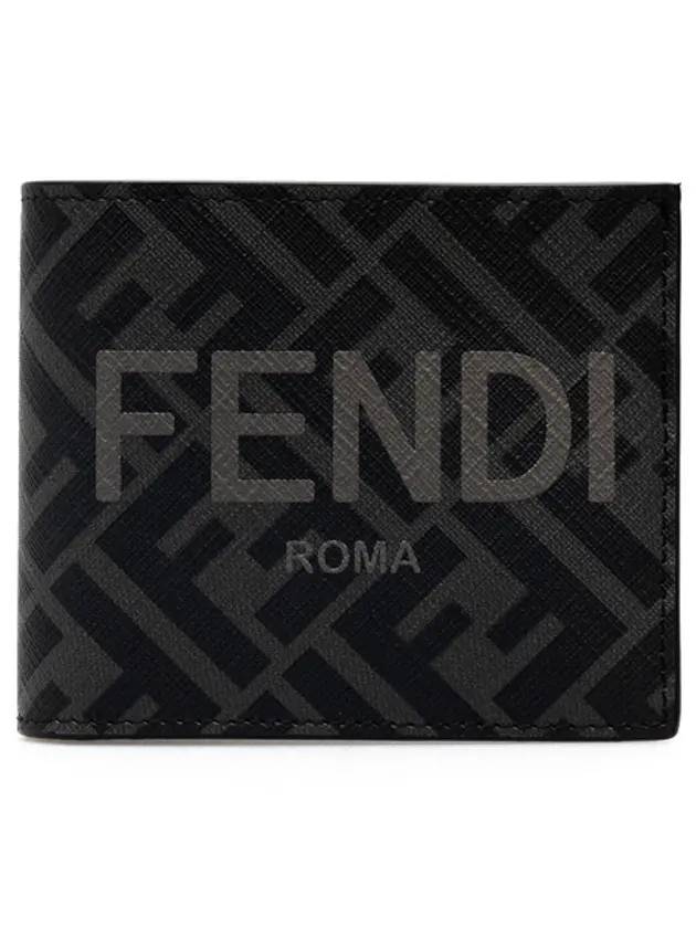 펜디 로고 패턴 반지갑 블랙