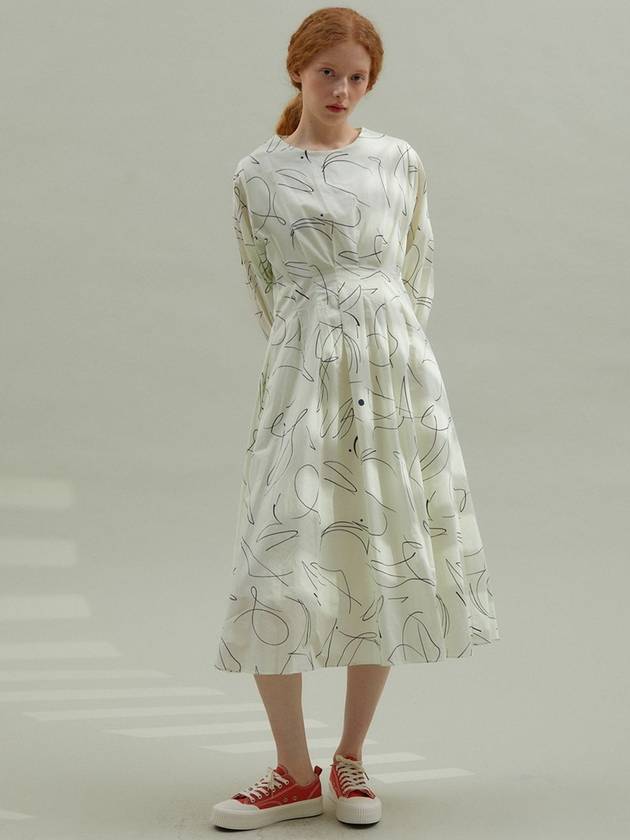 Scribble Cotton One Piece Ivory
