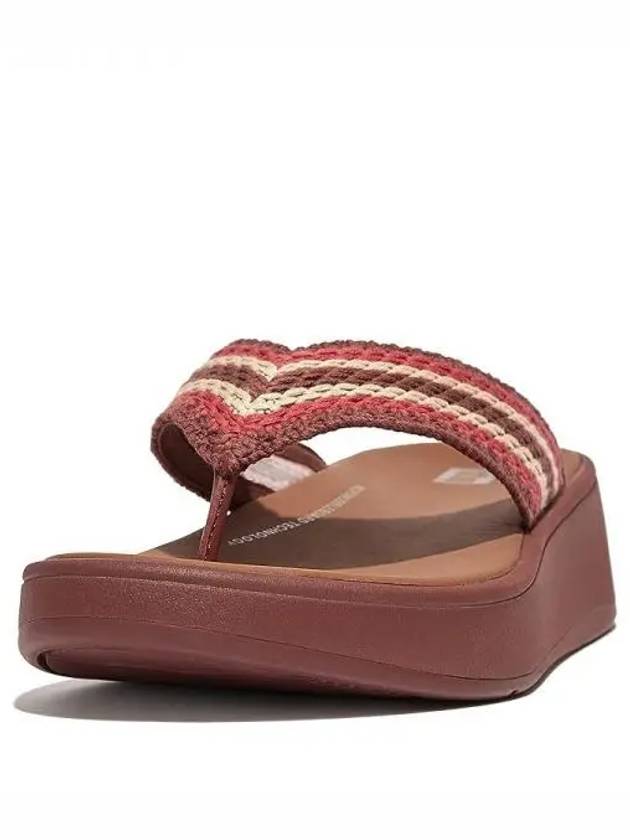 4166208 FitFlop F Mode Crochet Flatform Toe Post Sandals