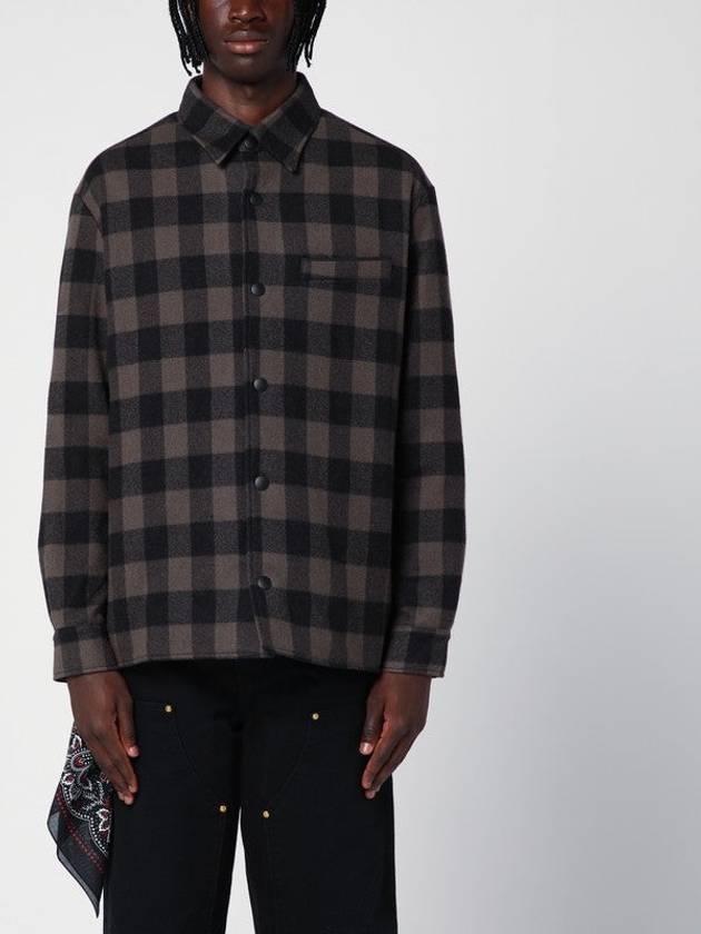 Check Pattern Wool And Cashmere Overshirt