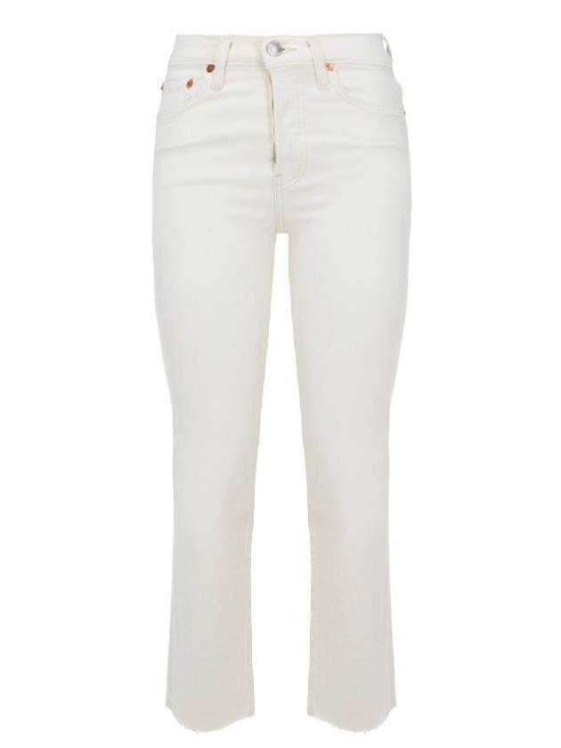 리던 70S STOVE PIPE 크롭 데님 팬츠 빈티지 화이트