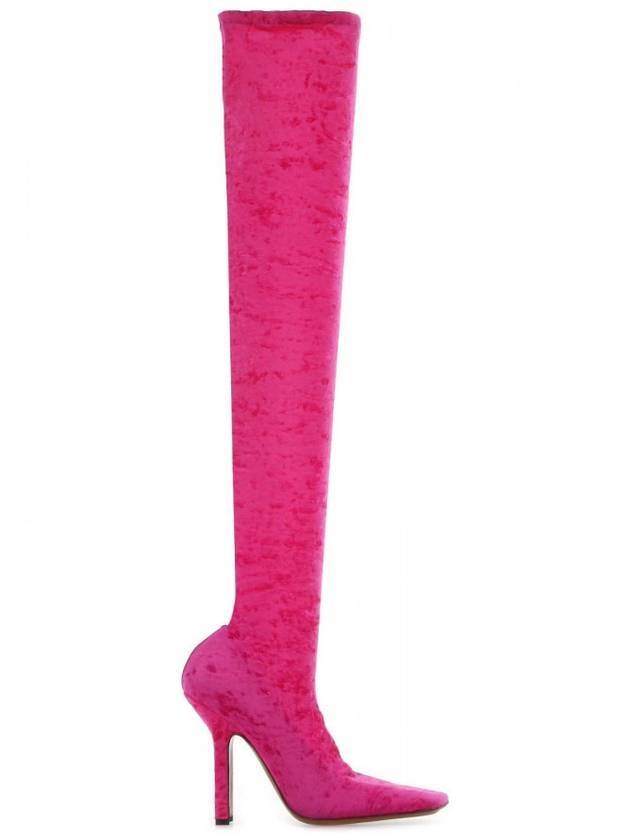 베트멍 하이 롱부츠 힐 푸시아