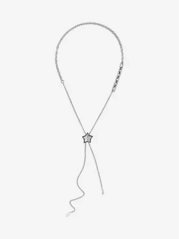 센티멍 넘버 479 스타 코드 락 믹스 체인 네크리스 실버 Sentiments No.479 Star Code Lock Mix Chain Necklace Silver