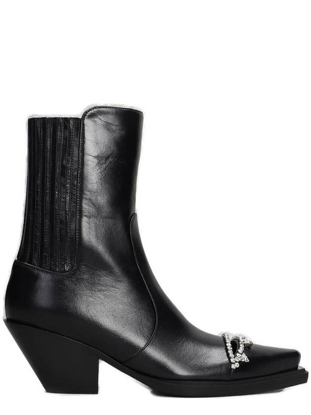 지역 장식 앵클 부츠