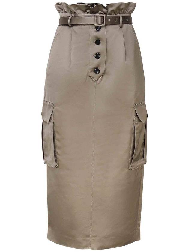 Self Portrait Cargo Skirt In Satin