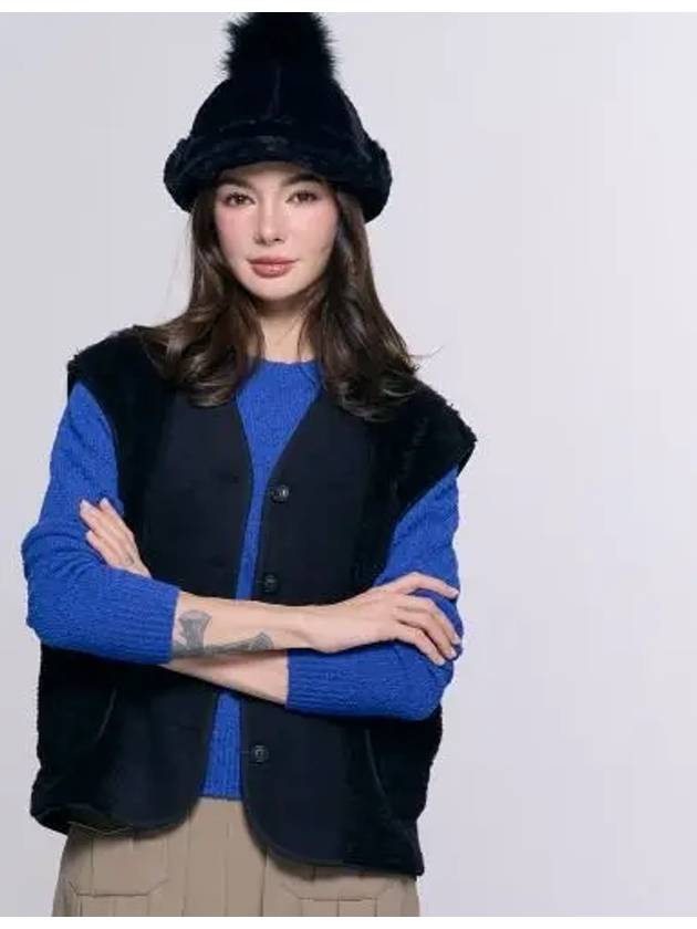 플리스 베스트 블랙