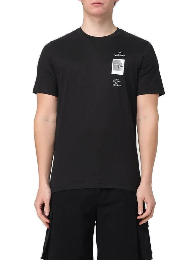 Paul & Shark 로고 프린트 크루넥 티셔츠 24411076_011