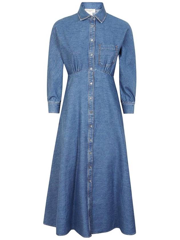 위켄드막스마라 여성 Buttoned Long sleeved Denim Dress Medio Pulito