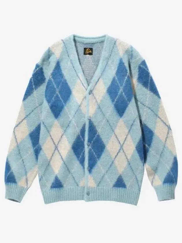니들스 모헤어 가디건 아가일 블루 Needles Mohair Cardigan Argyle Blue