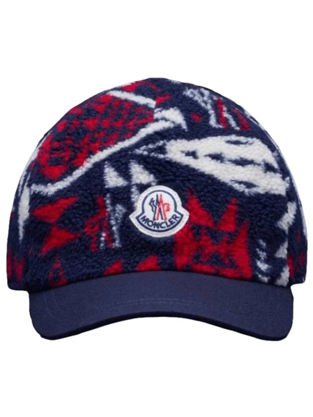 몽클레르 테디 자카드 볼캡 네이비