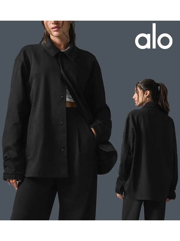 alo 요가 바람막이 에디션 탑 재킷 블랙