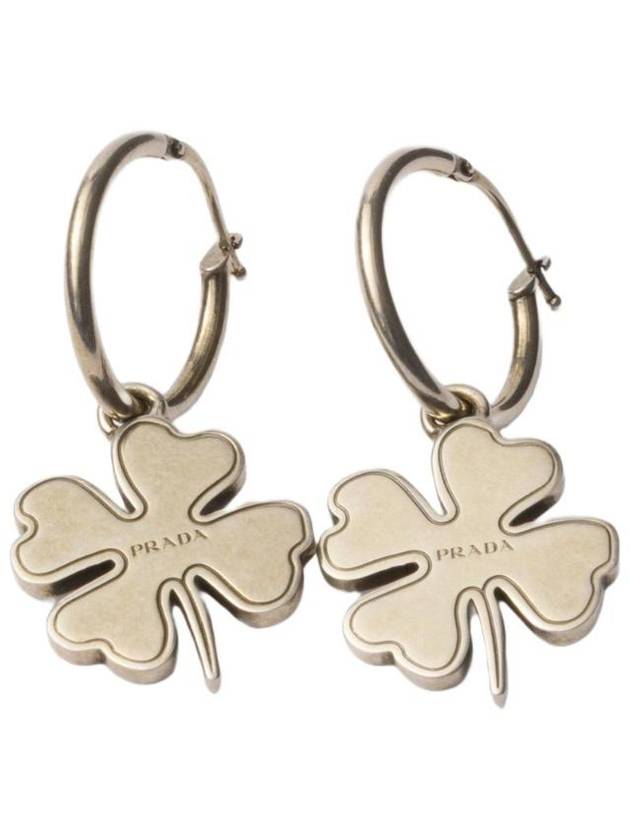 프라다 메탈 후프 이어링 참 다크 그레이 2IO265 2HKR F0116