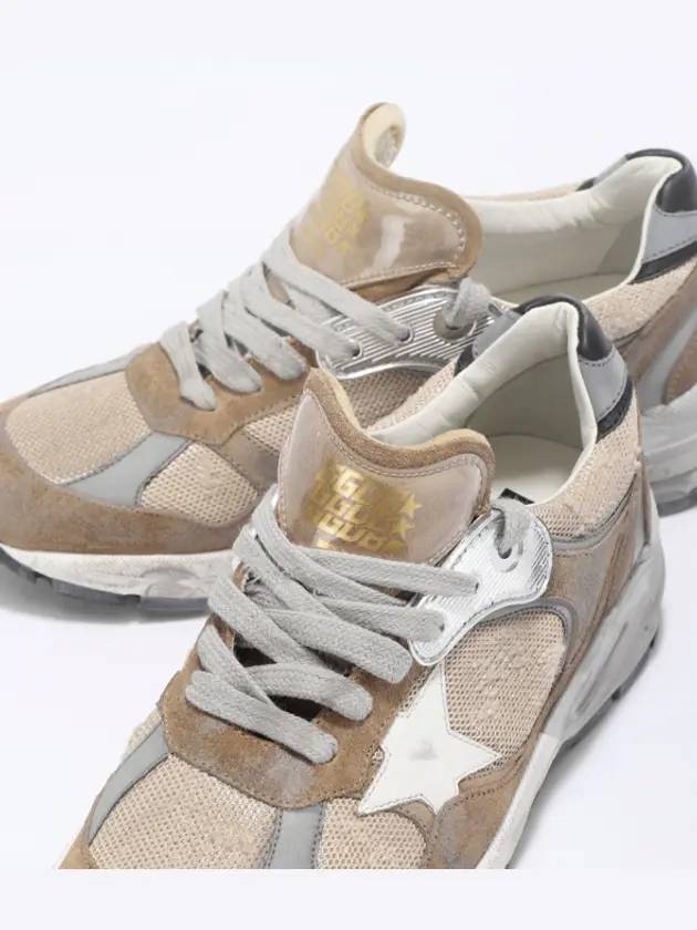 골든구스 브라운 스웨이드 화이트 레더 대드 스타 로우탑 스니커즈