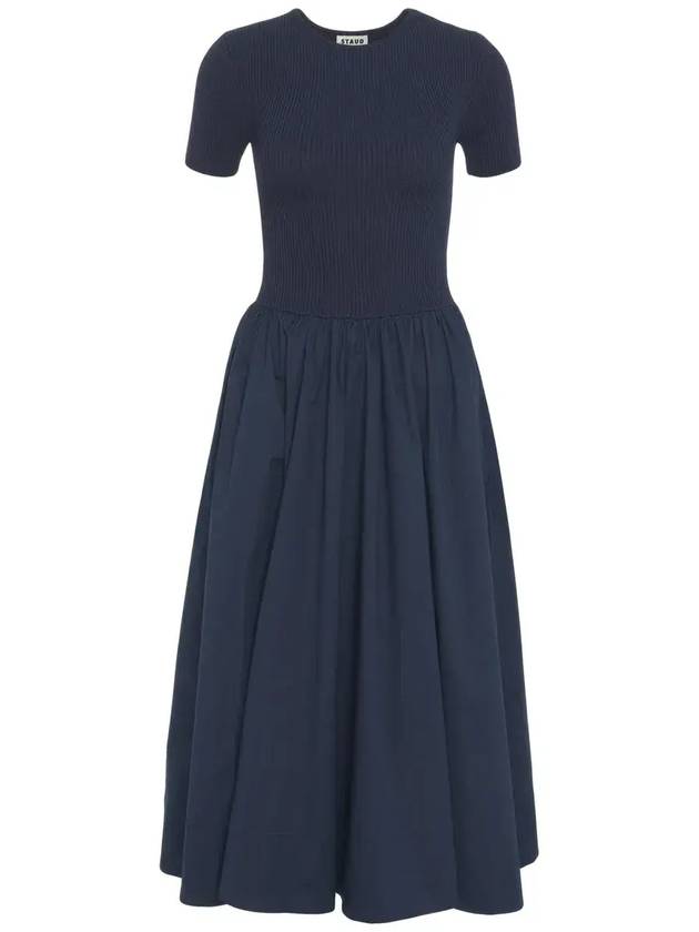 Staud Ysabel 미디 드레스 R25S2252PM_NAVY