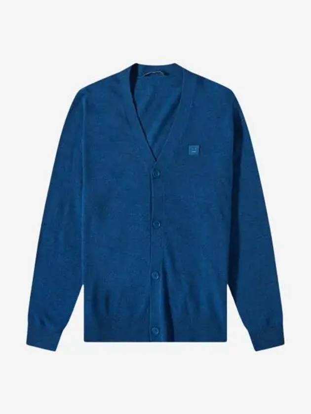 아크네 스튜디오 케베 페이스 브이넥 가디건 인디고 멜란지 Acne Studios Keve Face V Neck Cardigan Indigo Melange