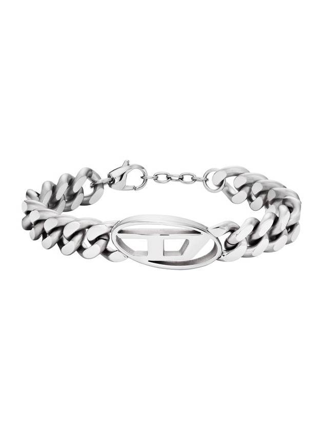 Diesel - Oval D Logo Chain Bracelet - Bracelets - Man - Silver