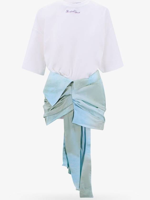 23 S S 오프화이트 코튼 & 비스코스 드레스 WITH 엠브로이드 로고 OWDB464S23FAB0014037 B0650223967