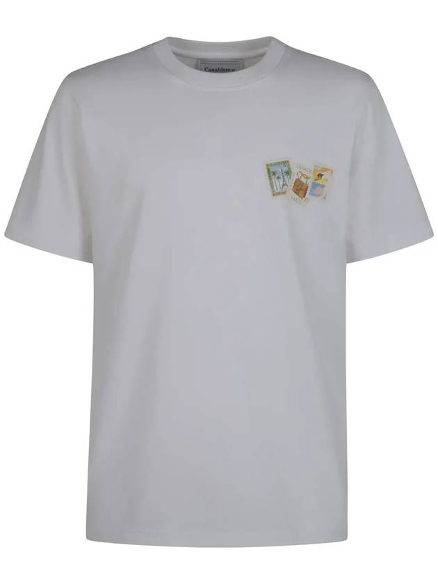 Casablanca Souvenirs De Vacances 스탬프 프린트 크루넥 티셔츠 MF22JTS001_10SOUVE