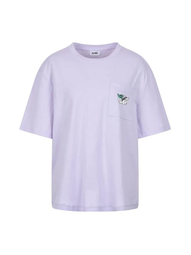 P_LABEL 플리 루즈핏 라운드넥 반팔 티셔츠 MW3SE060_VIO