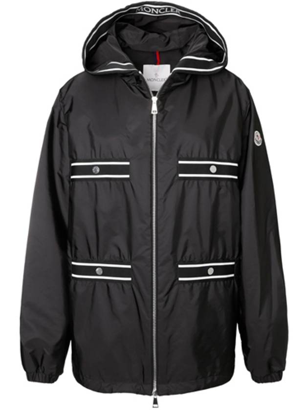 [몽클레르] 1A00086 539ZD 999 CHATEL 샤텔 로고 패치 후드 윈드브레이커 블랙 여성 자켓 TLS