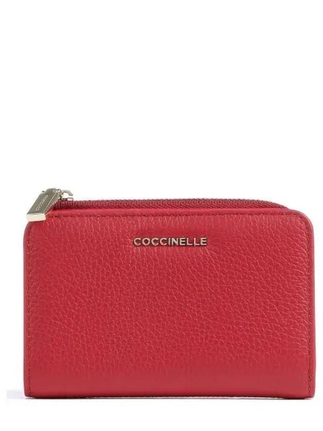 이태리 코치넬리 메탈릭 소프트 지갑 그레인 소가죽 레드 212079 662674