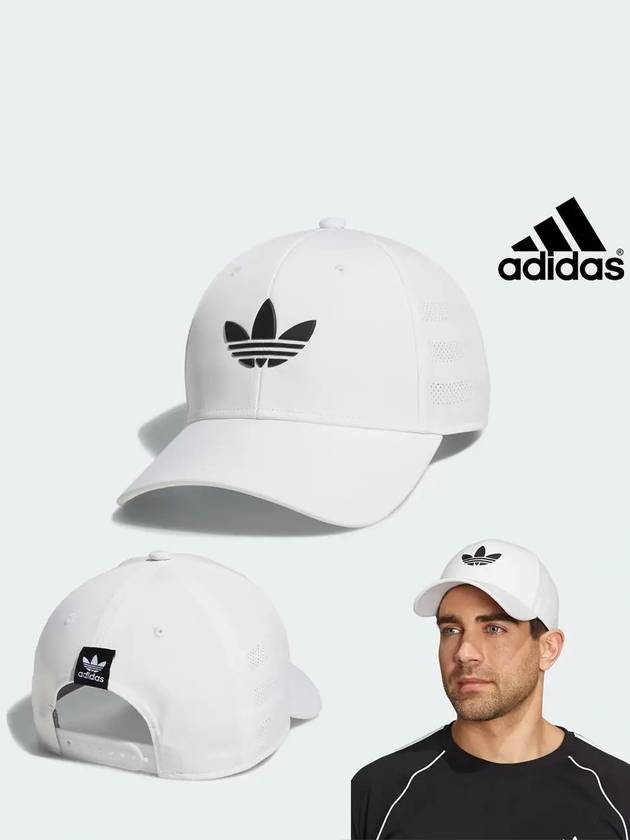 아디다스 트레포일 비콘 볼캡 야구 모자 화이트