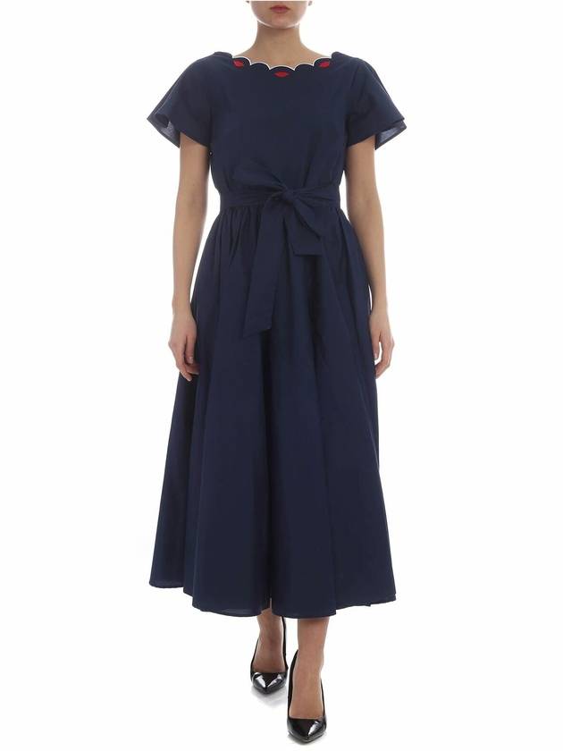 Vivetta Olbia embroidered bell dress in blue