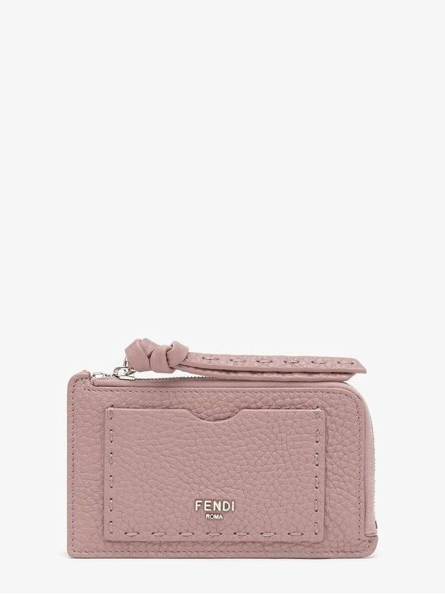 펜디 피카부 스티치 카드 지갑 모브 핑크