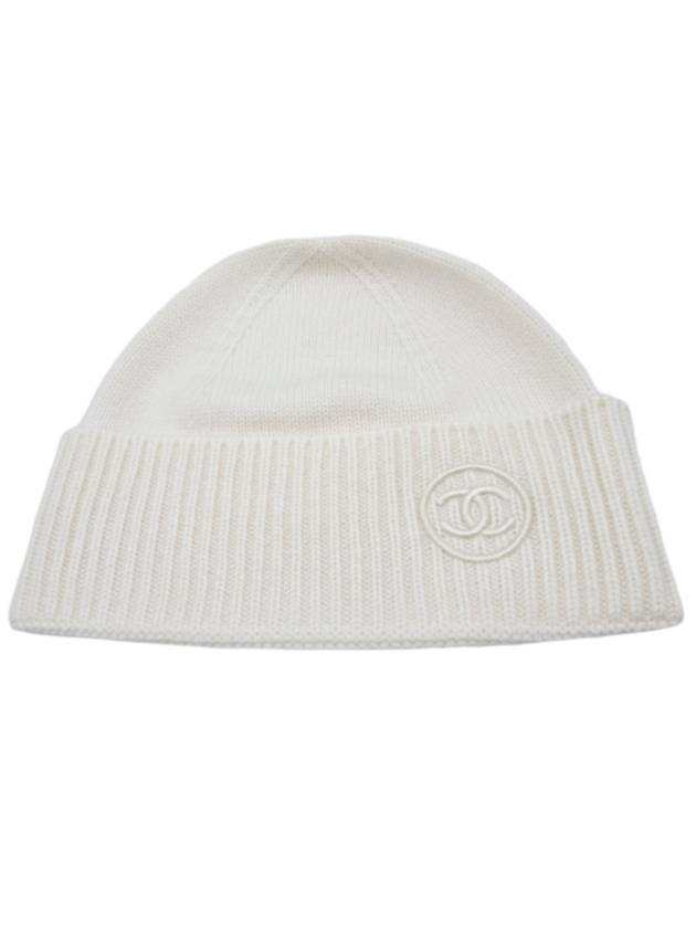 샤넬 CC로고 캐시미어 비니 화이트
