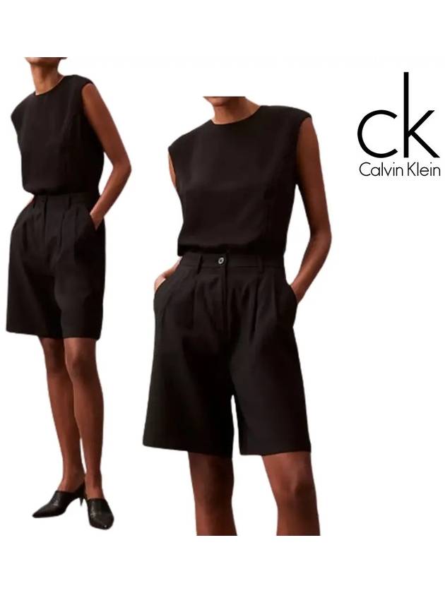 캘빈클라인 나시 여성 플로윙 탱크 탑 티셔츠 블랙