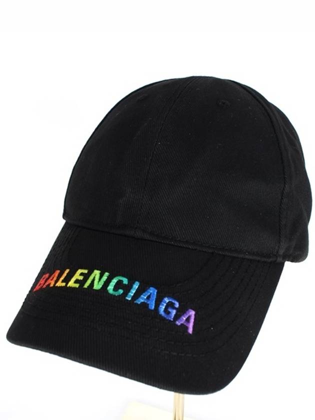 발렌시아가 자수로고 볼캡 블랙 L 58