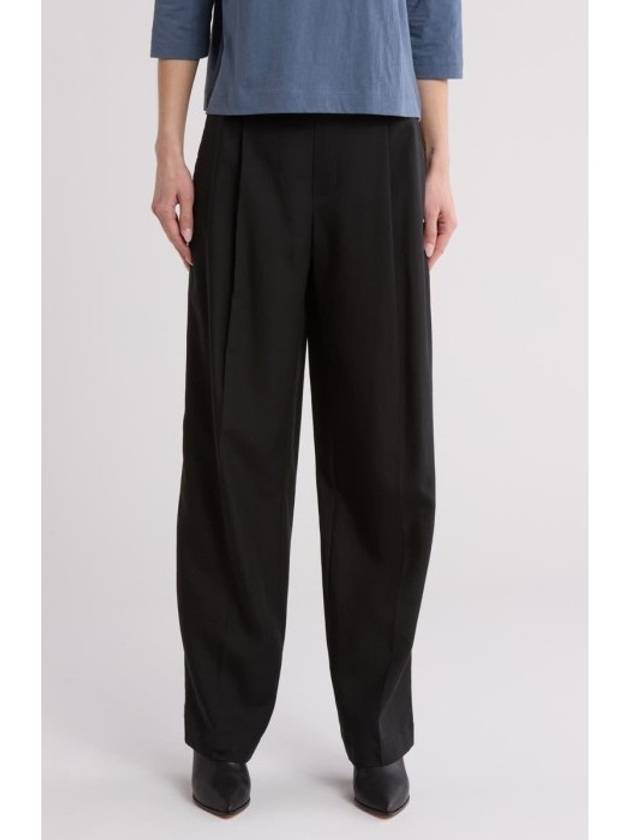 VINCE 빈스 스트레이트 레그 밴드 풀온 팬츠 바지 BLACK