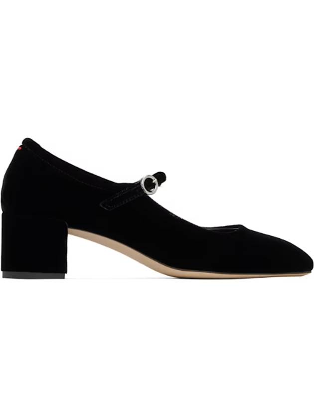 Black Aline Velvet Mary Jane Heels 251454F122001