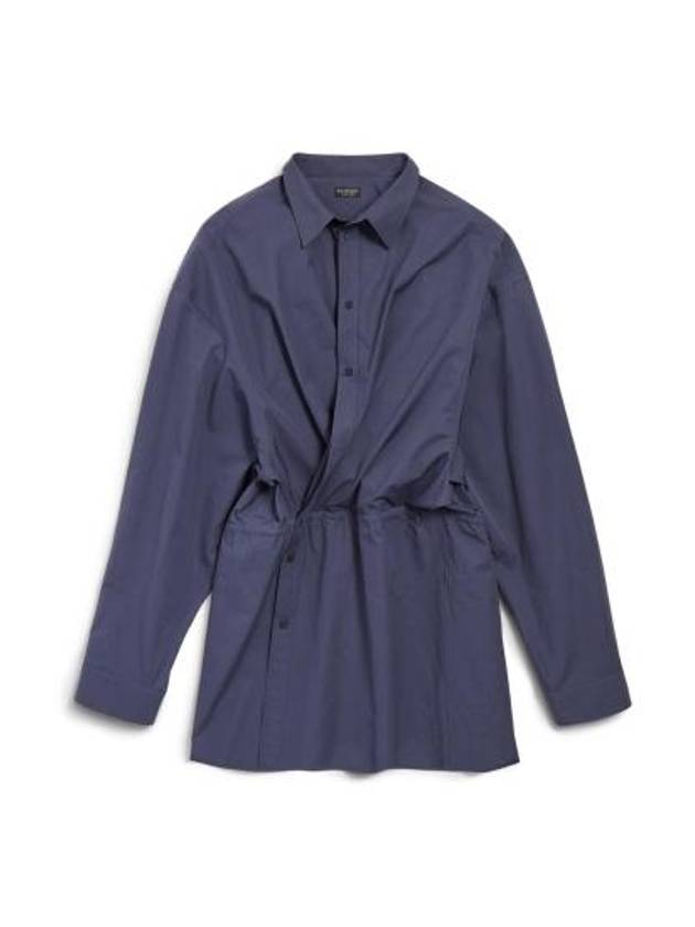 발렌시아가 셔츠 숏 원피스 블루