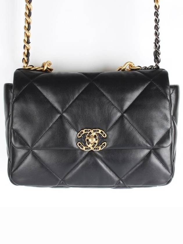 샤넬 19백 금장 램스킨 핸드백 L