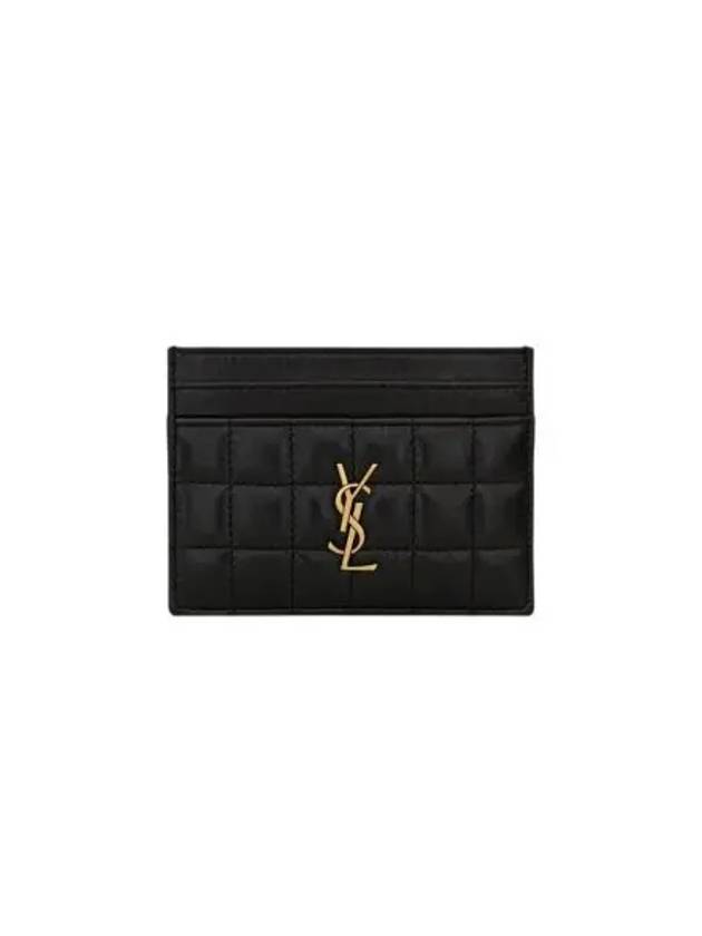 생로랑 램스킨 카산드라 마틀라세 까레 카드 케이스 블랙 Saint Laurent Cassandre Matelasse Carre Card Case in Lambskin Black