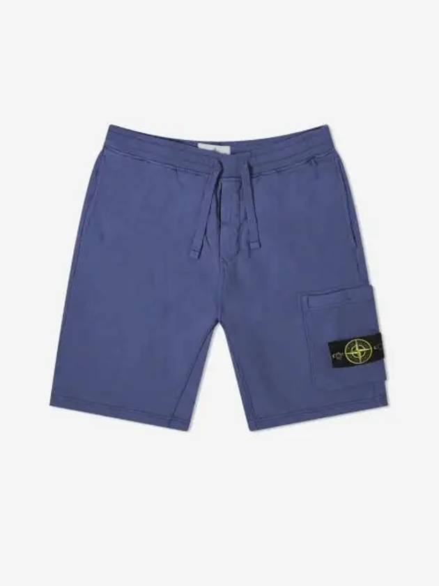 스톤 아일랜드 64651 플리스 버뮤다 쇼츠 아비오 블루 21SS Stone Island 64651 Fleece Bermuda Shorts Avio Blue 21SS