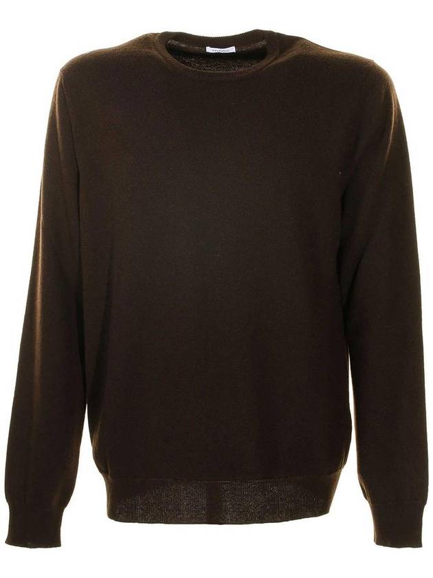 Malo Brown Wool Crew Neck Sweater