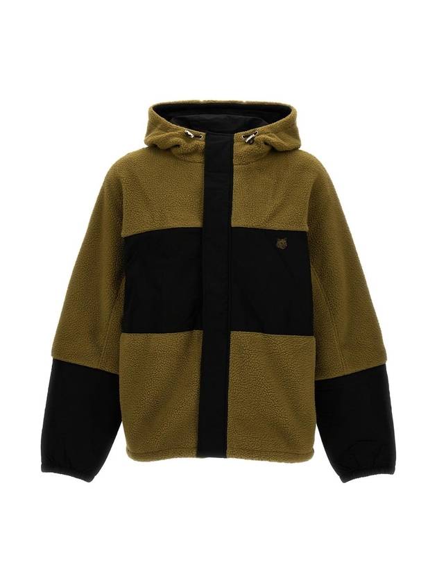 메종키츠네 폭스 헤드 폴리스 블루종 후드 자켓 카키