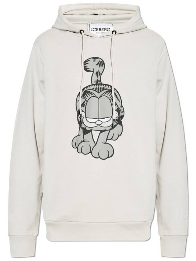 아이스버그 만화 프린트 후드 티셔츠