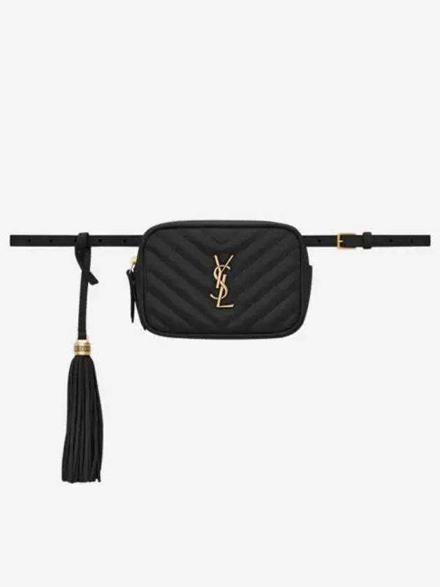 생로랑 퀼티드 레더 루 벨트백 블랙 Saint Laurent Lou Belt Bag in Quilted Leather Black