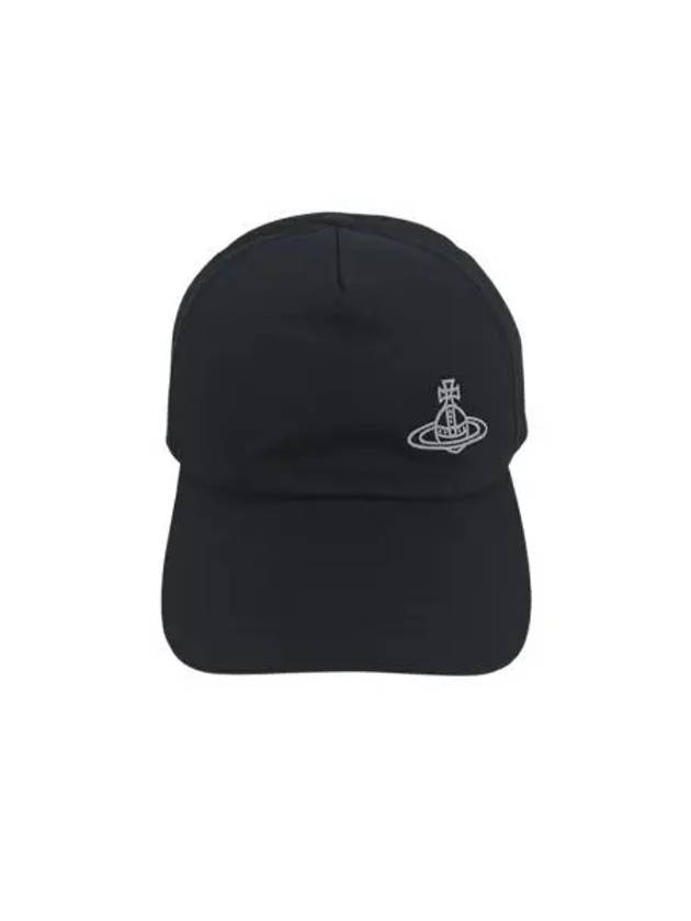 비비안 웨스트우드 로고 자수 코튼 캡 블랙 Vivienne Westwood Logo Embroidered Cotton Cap Black