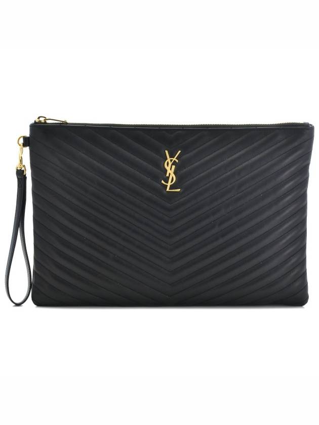생로랑 SAINTLAURENT 클러치 440222 1000블랙 LARGE 금장