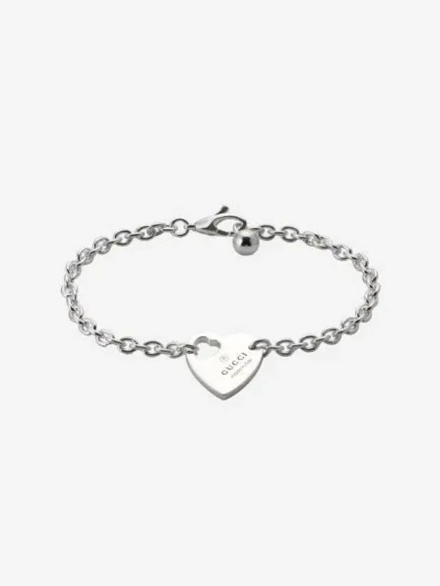W 구찌 참 트레이드마크 체인 브레이슬릿 925 스털링 실버 W Gucci Trademark Chain Bracelet with Charm 925 Sterling Silver