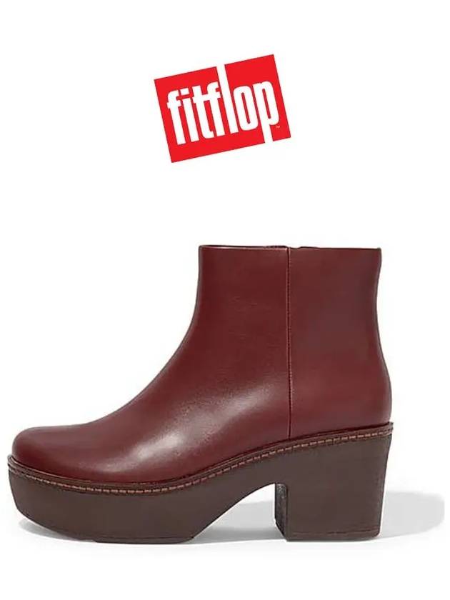 핏플랍 PILAR 가죽 레더 플랫폼 앵클부츠 마룬 여성가을부츠 FITFLOP 여자통굽