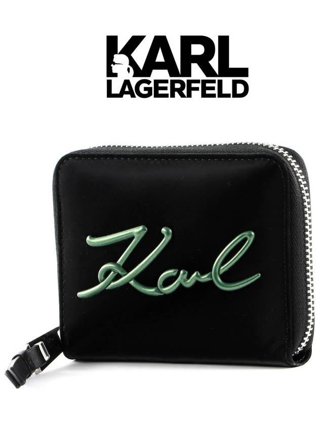 칼라거펠트 K 시그니처 소프트 지퍼 미니지갑 226W3221