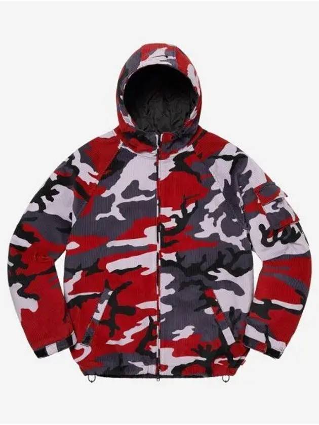 슈프림 x 나이키 아크 코듀로이 후드 자켓 레드 카모 22SS Supreme x Nike Arc Corduroy Hooded Jacket Red Camo 22SS